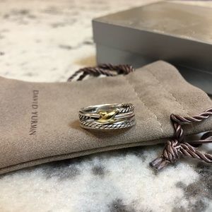 David Yurman Cross Ring,  X crossover ring w gold